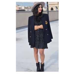 Vintage 80’s Ralph Lauren Navy Wool Gold Blazer